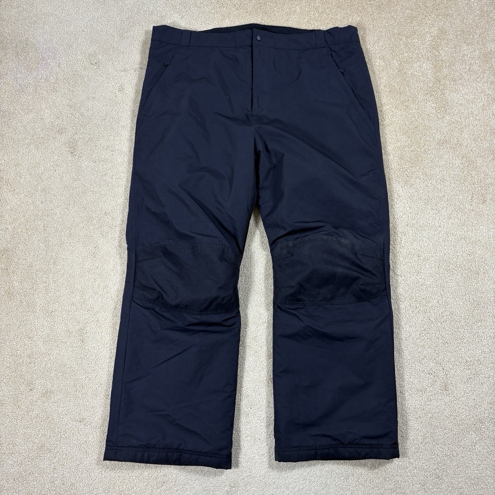 Lands End Mens 44/46 Waist Snow Rain Pants Black Nylon Outdoor Winter